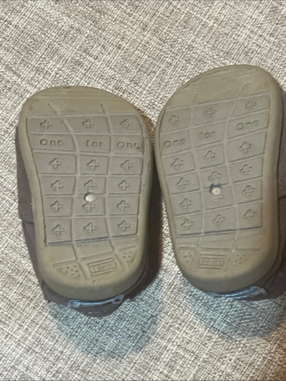 TOMS Classic Ash Canvas Crib Shoes Baby Infant Gray Slip-On Size 2T